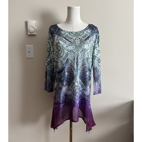 Emerald One Tops - Y2K Inspired Fairy Boho Whimsigoth Top Medium Purple Green Emerald World